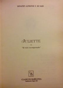 Juliette o " El Vicio Recompensado"