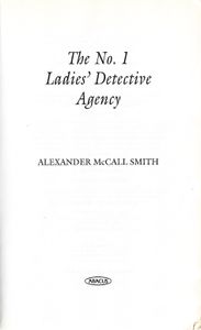 The No.1 Ladies' Detective Agency