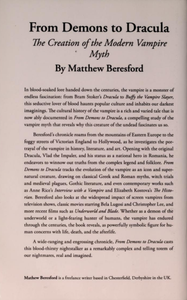 From Demons to Dracula: The Creation of the Modern Vampire Myth