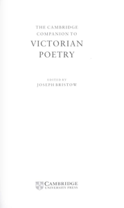 The Cambridge Companion to Victorian Poetry