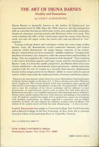 The Art of Djuna Barnes: Duality and Damnation