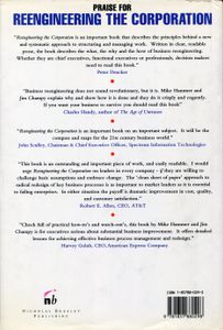 Reengineering the Corporation; A Manifesto for Business Revolution
