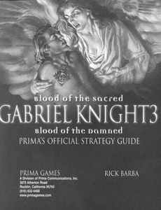Gabriel Knight 3: Blood of the Sacred, Blood of the Damned - Prima's Official Strategy Guide