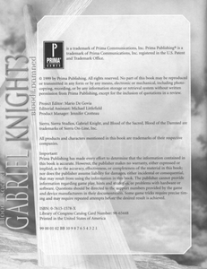 Gabriel Knight 3: Blood of the Sacred, Blood of the Damned - Prima's Official Strategy Guide