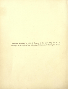 The Key to Theosophy