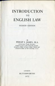 Introduction to English Law, Eighth Edition