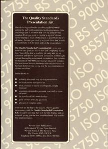 The Quality Standards Presentation Kit; A ready to use presentation kit for selling ISO 9000 to your staff