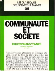 Communauté et société. Catégories fondamentales de la sociologie pure