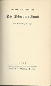 Die Schwarze Kunst. Ein Gutenberg-Roman