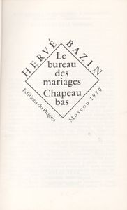 Le Bureau Des Mariages / Chapeau Bas