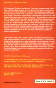 The Master and the Slaves: A Study in the Development of Brazilian Civilization