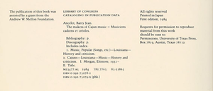 The Makers of Cajun Music = Musiciens cadiens et créoles