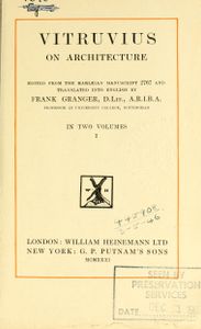 On Architecture. In 2 Volumes. Volume 1. Books I-V