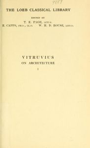 On Architecture. In 2 Volumes. Volume 1. Books I-V