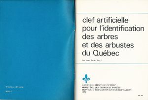 Clef artificielle pour l'identification des arbres et des arbustes du Québec