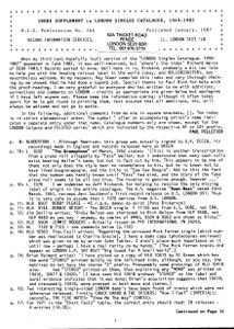 Index Supplement to London Singles Catalogue, 1949-1982