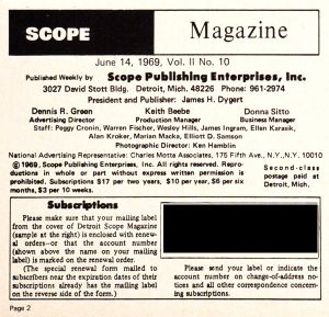 Detroit Scope Magazine (June 14, 1969)