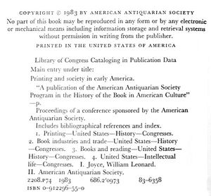 Printing & Society in Early America