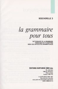 Bescherelle 3: la grammaire pour tous