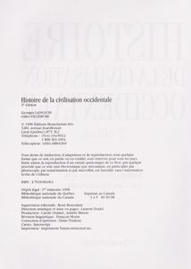 Histoire de la civilisation occidentale, 2e édition