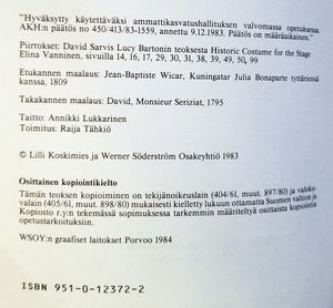 Pukeutumisen historia kietaisuasuista empiretyyliin