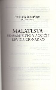 Malatesta. Pensamiento Y Acción Revolucionarios