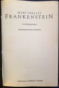 Frankenstein - uusi Prometheus