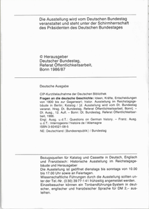 Fragen An Die Deutsche Geschichte (Ideen, Kräfte, Entscheidungen Von 1800 Bis Zur Gegenwart)