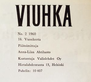 Viuhka No. 2 1960