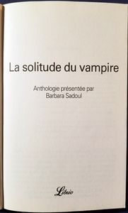 La solitude du vampire