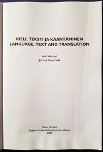Kieli, teksti ja kääntäminen