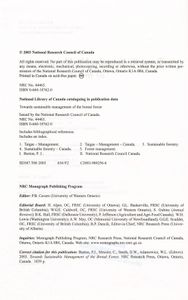 Towards Sustainable Management of the Boreal Forest