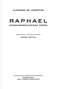 Raphael. Kaksikymmenvuotiaan tarina