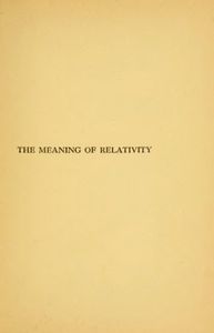 The Meaning of Relativity