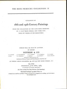 Sotheby & Co The René Fribourg Painting 26th June 1963