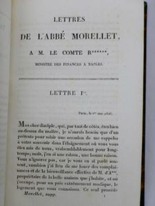 Lettres inédites de l' abbé Morellet sur l'histoire politique et littéraire des années 1806-1807 pour faire suite à ses mémoires