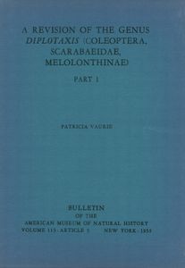 A Revision of the Genus Diplotaxis (Coleoptera, Scarabaeidae, Melolonthinae), Part 1