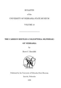 The Carrion Beetles (Coleoptera: Silphidae) Of Nebraska