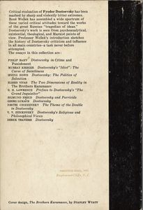 Dostoevsky, A Collection of Critical Essays