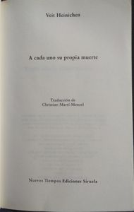 A Cada Uno Su Propia Muerte