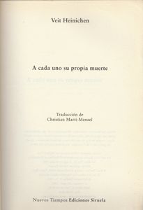 A Cada Uno Su Propia Muerte