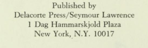 Delacorte Press/Seymour Lawrence