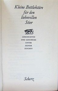 Kleine Bettlektüre Für Den Liebevollen Stier
