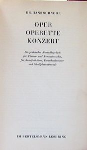 Oper, Operette, Konzert