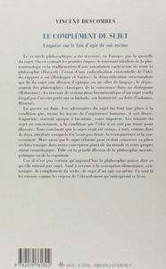 Le Complément de sujet : Enquête sur le fait d'agir de soi-même