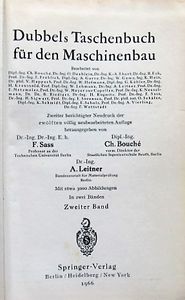 Dubbel's Taschenbuch Für Den Maschinenbau, Zweiter Band