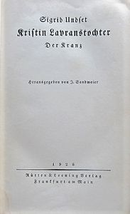Kritin Lavranstochter, Der Kranz
