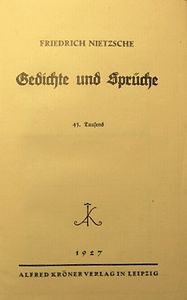 Nietzsche-Gedichte Und Sprüche