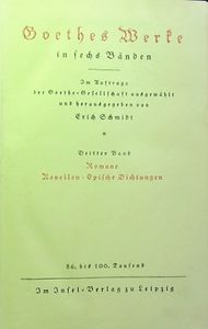 Goethes Werke In Sechs Bänden, Band 3