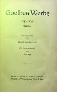 Goethes Werke In Zehn Teilen,Book 1